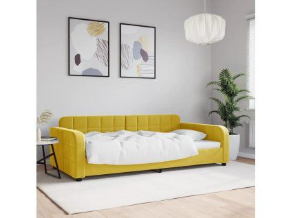 vidaXL Denná posteľ žltá 100x200 cm zamat