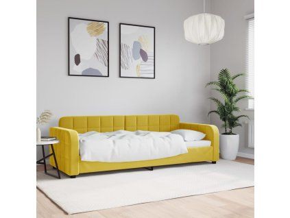 vidaXL Denná posteľ žltá 80x200 cm zamat