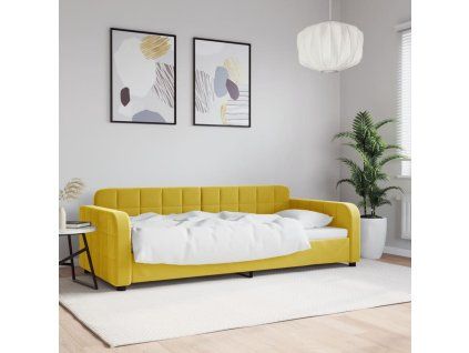 vidaXL Denná posteľ žltá 90x200 cm zamat