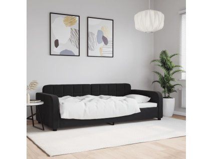 vidaXL Denná posteľ čierna 90x190 cm zamat