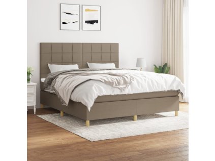 vidaXL Posteľný rám boxspring s matracom sivohned 160x200 cm látka