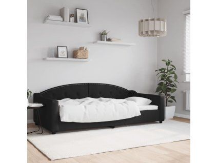 vidaXL Denná posteľ čierna 100x200 cm látka