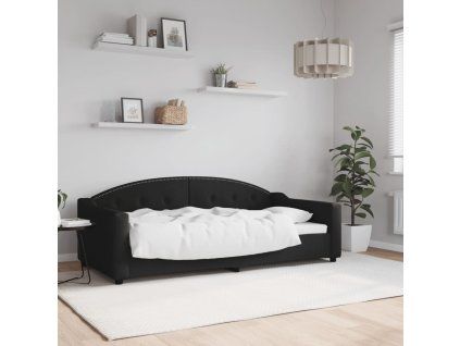 vidaXL Denná posteľ čierna 90x190 cm látka