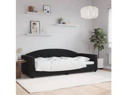 vidaXL Denná posteľ čierna 90x190 cm zamat