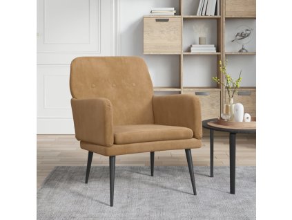VidaXL Kreslo hnedé 62x79x79 cm zamat