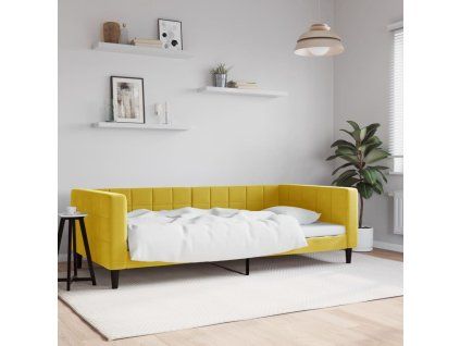 vidaXL Denná posteľ žltá 100x200 cm zamat