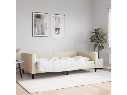 vidaXL Denná posteľ krémová 100x200 cm látka