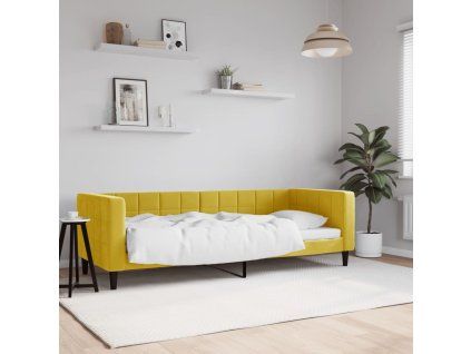 vidaXL Denná posteľ žltá 80x200 cm zamat