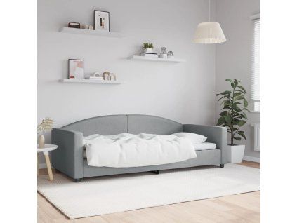 vidaXL Posteľný rám bledosivý 90x200 cm látka