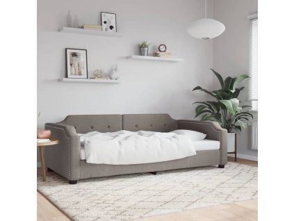 vidaXL Posteľný rám sivohnedý 90x200 cm látka