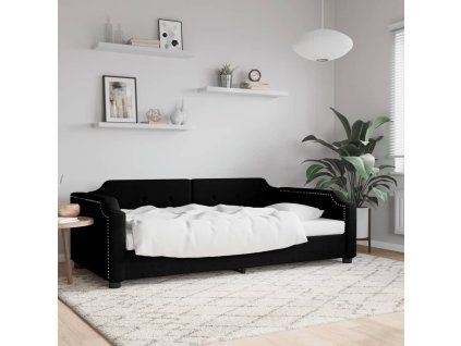 vidaXL Denná posteľ čierna 90x190 cm látka