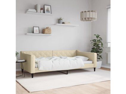 vidaXL Denná posteľ krémová 100x200 cm látka