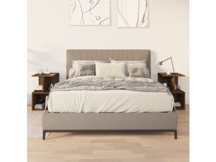 vidaXL Nočné stolíky 2 ks hnedý dub 35x35x55 cm spracované drevo