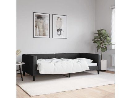 vidaXL Denná posteľ čierna 100x200 cm látka