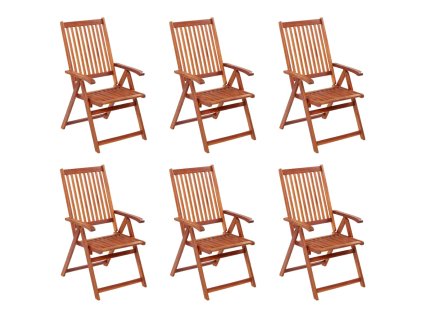 vidaXL Skladacie záhradné stoličky 6 ks akáciový masív