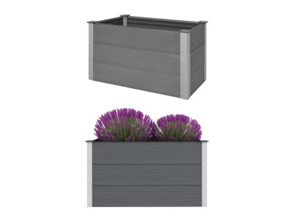 vidaXL Vyvýšený záhradný záhon, WPC 100x50x54 cm, sivý