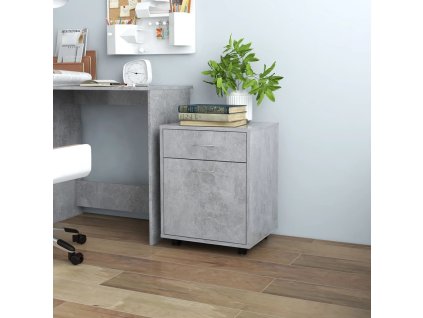 vidaXL Skrinka na kolieskach betónovo sivá 45x38x54cm kompozitné drevo