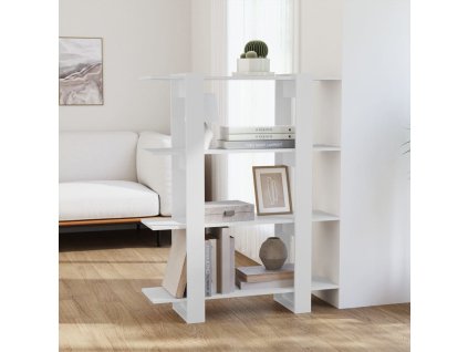 vidaXL Knižnica/deliaca stena biela 100x30x123,5 cm