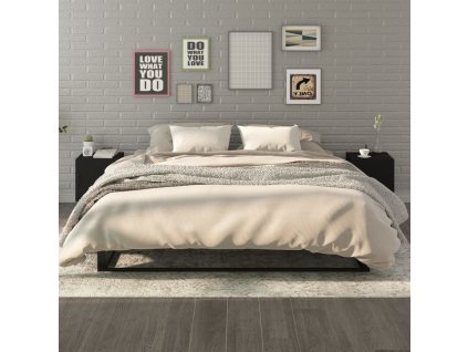 vidaXL Nočné stolíky 2 ks čierne spracované drevo