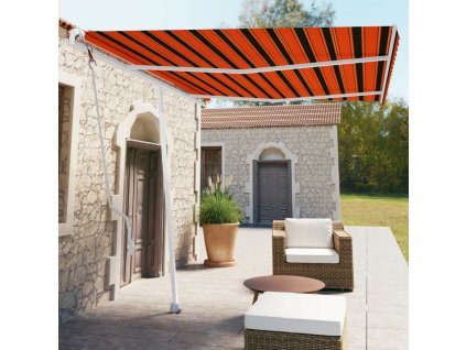vidaXL Samostatne stojaca automatická markíza 350x250cm oranžovo-hnedá