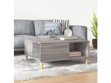 vidaXL Konferenčný stolík sivý dub sonoma 80x80x36,5 spracované drevo
