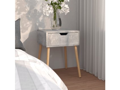 vidaXL Nočný stolík, betónovo sivý 40x40x56 cm, kompozitné drevo