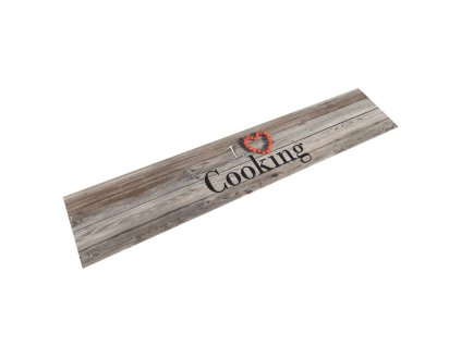 vidaXL Kuchynský koberec umývateľný Cooking sivý 60x300 cm zamat