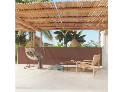 vidaXL Zaťahovacia bočná markíza na terasu 117x600 cm hnedá