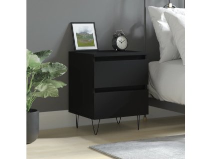 vidaXL Nočný stolík čierny 40x35x50 cm spracované drevo