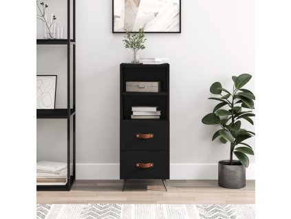 vidaXL Komoda čierna 34,5x34x90 cm spracované drevo