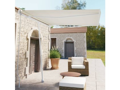 vidaXL Samostatne stojaca automatická markíza 300x250 cm krémová