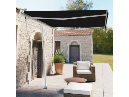 vidaXL Samostatne stojaca automatická markíza 300x250 cm antracitová