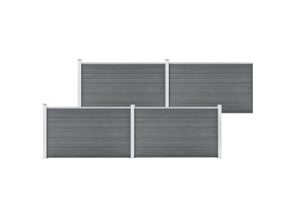 vidaXL Záhradný plot, WPC 699x106 cm, sivý