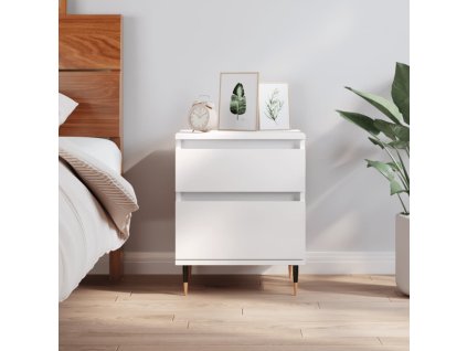 vidaXL Nočný stolík biely 40x35x50 cm spracované drevo