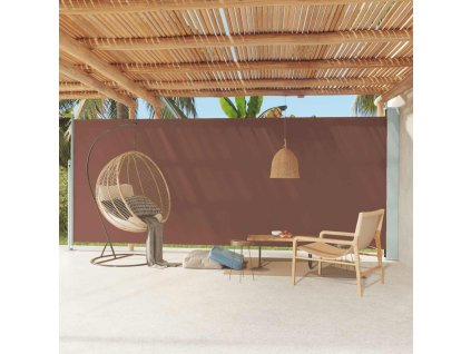 vidaXL Zaťahovacia bočná markíza na terasu 220x600 cm hnedá