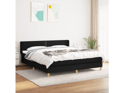 vidaXL Posteľný rám boxspring s matracom čierny 180x200 cm látka