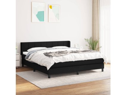 vidaXL Posteľný rám boxspring s matracom čierny 180x200 cm látka