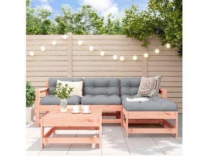 vidaXL 5-dielna záhradná sedacia súprava+podložky, masívna duglaska