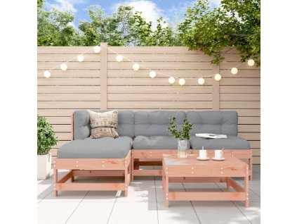 vidaXL 5-dielna záhradná sedacia súprava+podložky, masívna duglaska