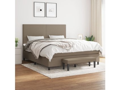 vidaXL Posteľný rám boxspring s matracom sivohned 160x200 cm látka