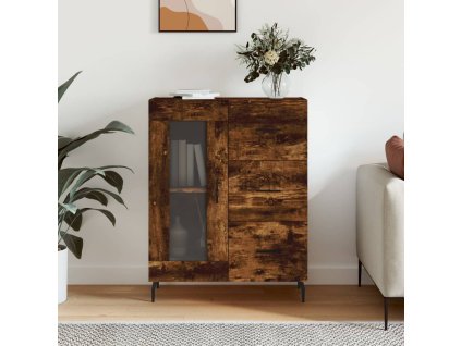 vidaXL Komoda dymový dub 69,5x34x90 cm kompozitné drevo