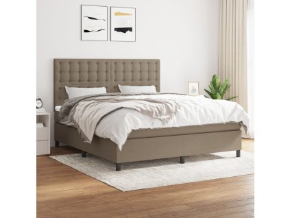 vidaXL Posteľný rám boxspring s matracom sivohned 160x200 cm látka