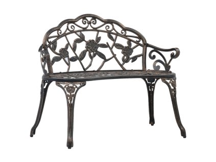 vidaXL Bistro lavička 100 cm, bronzová, odlievaný hliník