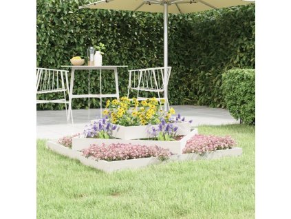 vidaXL Kvetináč biely 112x112x27 cm borovicový masív