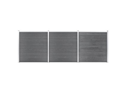 vidaXL Záhradný plot, WPC 526x186 cm, sivý