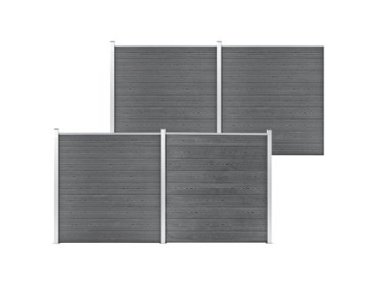 vidaXL Záhradný plot sivý 699x186 cm WPC