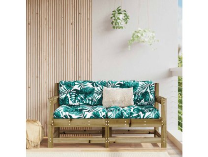 vidaXL Záhradné stoličky s vankúšmi 2 ks impregnovaná borovica