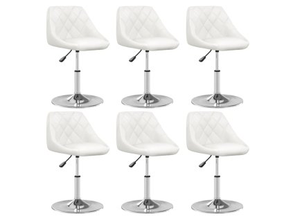 vidaXL Jedálenské stoličky 6 ks biele umelá koža