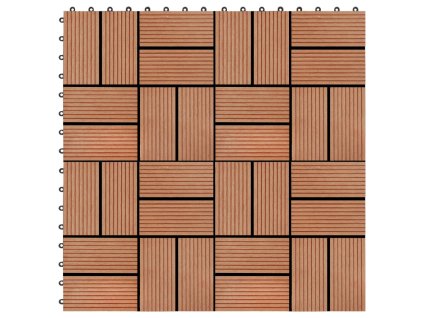 vidaXL Podlahové dlaždice 22 ks, 30x30 cm, 2 m2, WPC, tíková farba
