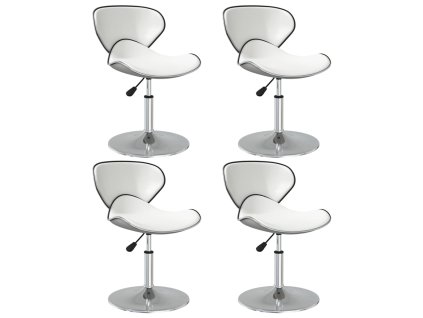 vidaXL Jedálenské stoličky 4 ks biele umelá koža